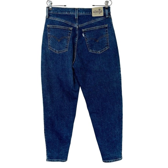 Levi's Silver Tab Mom Jean Med Wash High Rise Tapered Leg Women's Sz 30X26 - Picture 3 of 14